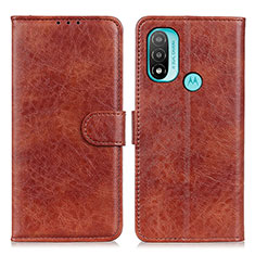 Coque Portefeuille Livre Cuir Etui Clapet A05D pour Motorola Moto E30 Marron