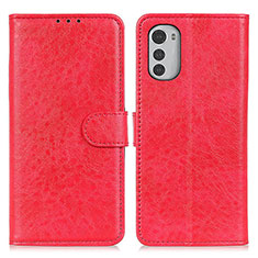 Coque Portefeuille Livre Cuir Etui Clapet A05D pour Motorola Moto E32 Rouge