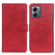 Coque Portefeuille Livre Cuir Etui Clapet A05D pour Motorola Moto G14 Rouge