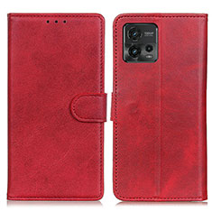 Coque Portefeuille Livre Cuir Etui Clapet A05D pour Motorola Moto G72 Rouge