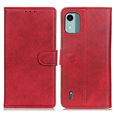 Coque Portefeuille Livre Cuir Etui Clapet A05D pour Nokia C12 Plus Rouge