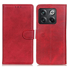 Coque Portefeuille Livre Cuir Etui Clapet A05D pour OnePlus 10T 5G Rouge