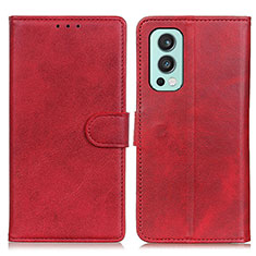 Coque Portefeuille Livre Cuir Etui Clapet A05D pour OnePlus Nord 2 5G Rouge