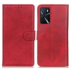 Coque Portefeuille Livre Cuir Etui Clapet A05D pour Oppo A16 Rouge