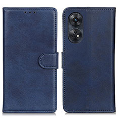 Coque Portefeuille Livre Cuir Etui Clapet A05D pour Oppo Reno8 T 4G Bleu