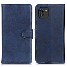 Coque Portefeuille Livre Cuir Etui Clapet A05D pour Samsung Galaxy A03 Bleu