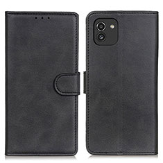 Coque Portefeuille Livre Cuir Etui Clapet A05D pour Samsung Galaxy A03 Noir