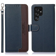 Coque Portefeuille Livre Cuir Etui Clapet A05D pour Samsung Galaxy S25 Ultra 5G Bleu