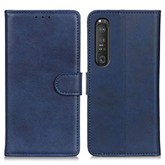 Coque Portefeuille Livre Cuir Etui Clapet A05D pour Sony Xperia 1 III Bleu