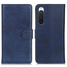 Coque Portefeuille Livre Cuir Etui Clapet A05D pour Sony Xperia 10 IV SO-52C Bleu