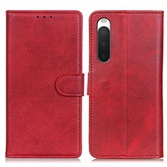 Coque Portefeuille Livre Cuir Etui Clapet A05D pour Sony Xperia 10 IV SOG07 Rouge