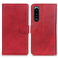 Coque Portefeuille Livre Cuir Etui Clapet A05D pour Sony Xperia 5 III SO-53B Rouge