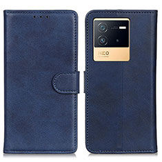 Coque Portefeuille Livre Cuir Etui Clapet A05D pour Vivo iQOO Neo6 5G Bleu