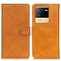 Coque Portefeuille Livre Cuir Etui Clapet A05D pour Vivo iQOO Neo6 5G Marron