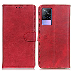 Coque Portefeuille Livre Cuir Etui Clapet A05D pour Vivo V21e 4G Rouge