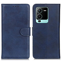 Coque Portefeuille Livre Cuir Etui Clapet A05D pour Vivo V25 Pro 5G Bleu