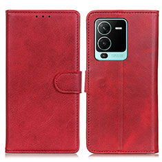 Coque Portefeuille Livre Cuir Etui Clapet A05D pour Vivo V25 Pro 5G Rouge