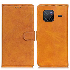 Coque Portefeuille Livre Cuir Etui Clapet A05D pour Vivo X80 5G Marron