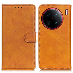 Coque Portefeuille Livre Cuir Etui Clapet A05D pour Vivo X90 Pro 5G Marron