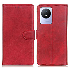 Coque Portefeuille Livre Cuir Etui Clapet A05D pour Vivo Y02 Rouge