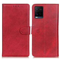 Coque Portefeuille Livre Cuir Etui Clapet A05D pour Vivo Y21a Rouge