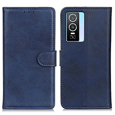 Coque Portefeuille Livre Cuir Etui Clapet A05D pour Vivo Y74s 5G Bleu