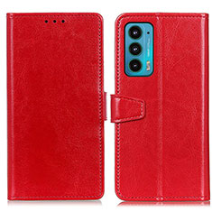 Coque Portefeuille Livre Cuir Etui Clapet A06D pour Motorola Moto Edge 20 5G Rouge