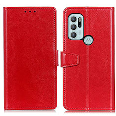 Coque Portefeuille Livre Cuir Etui Clapet A06D pour Motorola Moto G60s Rouge