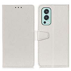 Coque Portefeuille Livre Cuir Etui Clapet A06D pour OnePlus Nord 2 5G Blanc