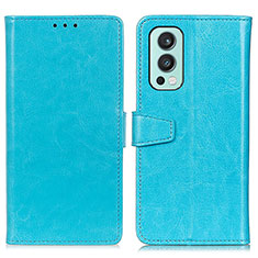 Coque Portefeuille Livre Cuir Etui Clapet A06D pour OnePlus Nord 2 5G Bleu Ciel