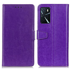 Coque Portefeuille Livre Cuir Etui Clapet A06D pour Oppo A16 Violet