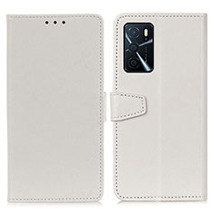 Coque Portefeuille Livre Cuir Etui Clapet A06D pour Oppo A16s Blanc