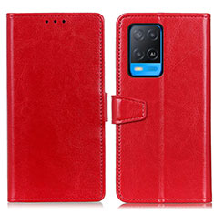 Coque Portefeuille Livre Cuir Etui Clapet A06D pour Oppo A54 4G Rouge