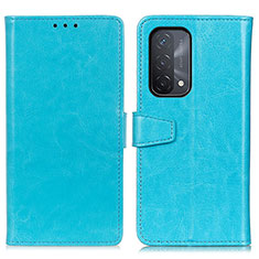 Coque Portefeuille Livre Cuir Etui Clapet A06D pour Oppo A74 5G Bleu Ciel