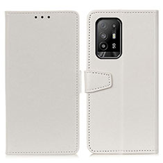 Coque Portefeuille Livre Cuir Etui Clapet A06D pour Oppo A94 5G Blanc