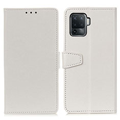 Coque Portefeuille Livre Cuir Etui Clapet A06D pour Oppo F19 Pro Blanc