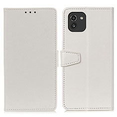 Coque Portefeuille Livre Cuir Etui Clapet A06D pour Samsung Galaxy A03 Blanc