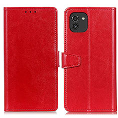 Coque Portefeuille Livre Cuir Etui Clapet A06D pour Samsung Galaxy A03 Rouge