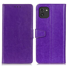 Coque Portefeuille Livre Cuir Etui Clapet A06D pour Samsung Galaxy A03 Violet