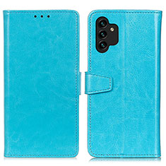 Coque Portefeuille Livre Cuir Etui Clapet A06D pour Samsung Galaxy A13 4G Bleu Ciel