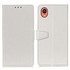 Coque Portefeuille Livre Cuir Etui Clapet A06D pour Samsung Galaxy A22 5G SC-56B Blanc