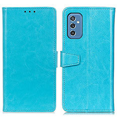 Coque Portefeuille Livre Cuir Etui Clapet A06D pour Samsung Galaxy M52 5G Bleu Ciel