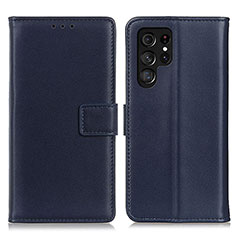 Coque Portefeuille Livre Cuir Etui Clapet A06D pour Samsung Galaxy S23 Ultra 5G Bleu