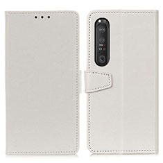 Coque Portefeuille Livre Cuir Etui Clapet A06D pour Sony Xperia 1 III Blanc