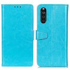 Coque Portefeuille Livre Cuir Etui Clapet A06D pour Sony Xperia 10 III Bleu Ciel