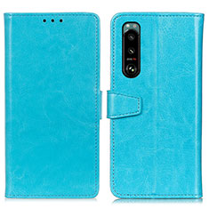 Coque Portefeuille Livre Cuir Etui Clapet A06D pour Sony Xperia 5 III Bleu Ciel