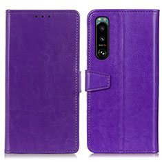 Coque Portefeuille Livre Cuir Etui Clapet A06D pour Sony Xperia 5 III SO-53B Violet