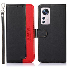 Coque Portefeuille Livre Cuir Etui Clapet A06D pour Xiaomi Mi 12 Pro 5G Rouge et Noir