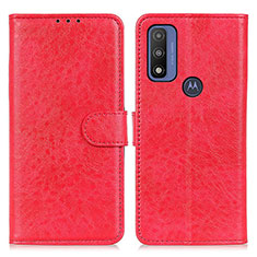 Coque Portefeuille Livre Cuir Etui Clapet A07D pour Motorola Moto G Pure Rouge