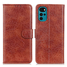 Coque Portefeuille Livre Cuir Etui Clapet A07D pour Motorola Moto G22 Marron